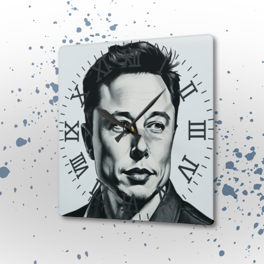 portraits on acrylic clock